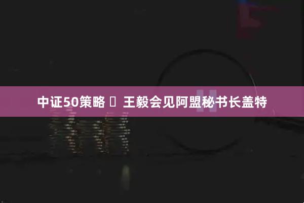中证50策略 ​王毅会见阿盟秘书长盖特